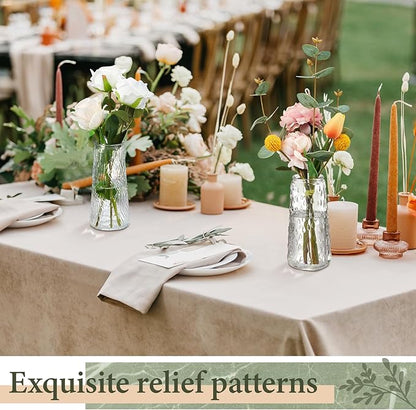 6 Pcs 6 Inch Clear Glass Flower Vases for Centerpieces Wedding Party Table Centerpiece Home Decor Small Bud Vases for Flowers Rose Tulip Stems Housewarming Gift