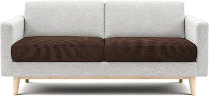 CHUN YI 2 Piece Couch Cushion Covers for Sofa Seat Slipcovers Suitable with Spandex Jacquard Washable Fabric (2 Piece Sofa Cushion Covers, Chocolate)