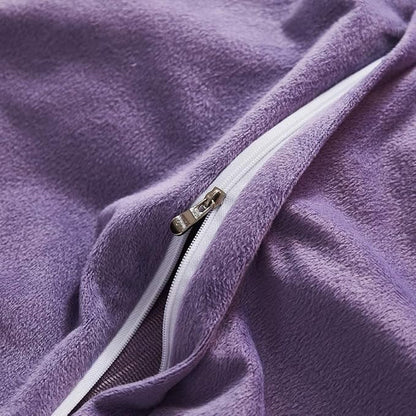 Uhamho Set of 2 Faux Fur Throw Pillow Covers Soft Velvet Decorative Pillowcases Zipper Closure (Purple, 20"x36")