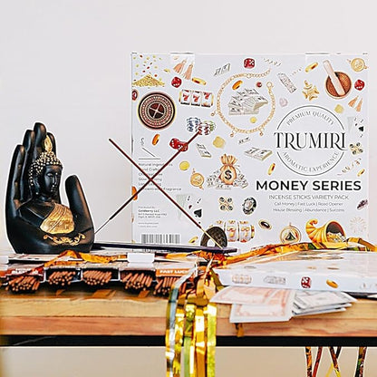 Money Incense Sticks - Total 120 Insence-Sticks (20 Inscents x 6 Insense) Inciensos Aromaticos para La Casa Incents to Attract Money Luck Success Abundance Blessing Road Opener + Incense Holder