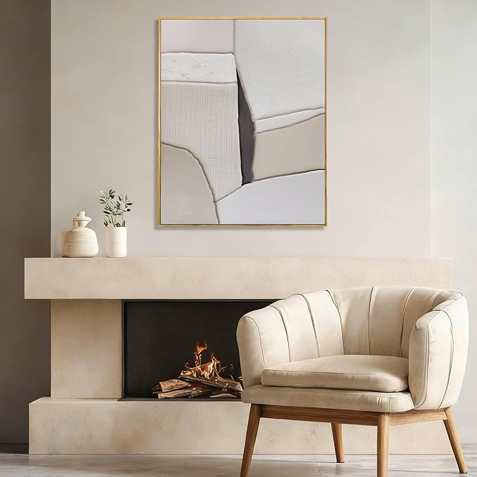 LEVERUP Modern Wall Decorations Abstract Wall Art Canvas Grey Painting Posters for Dining Room Living Room Office 32×40 Inchs Ready To Hang