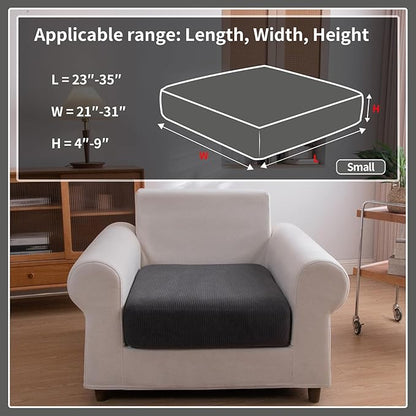 Sectional Couch Covers, Wear Resistant Stretch Sofa Covers Washable Soft Couch Cushion Covers Anti Slip Furniture Protector Sofa Slipcovers for Pets (1 Piece Chair Cover, Dark Gray)