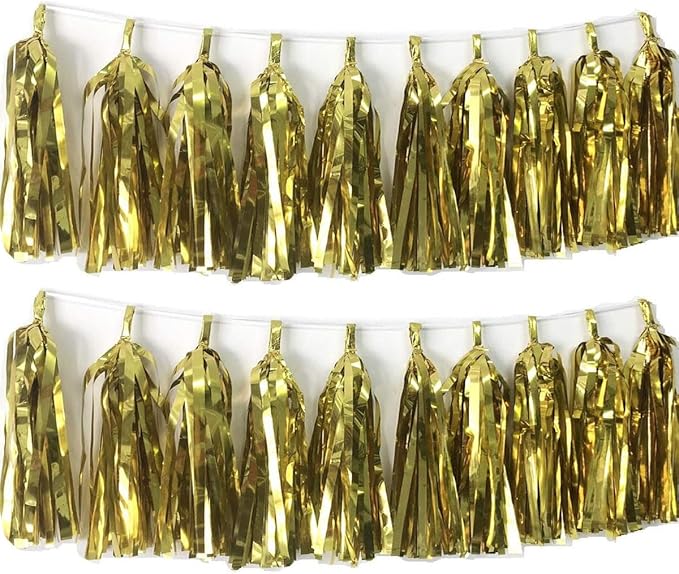 30pcs Paper Tassels Garland Banner Tissue Paper Tassel DIY Hanging Paper Decorations Party Tassel Garland Decor Baby Shower Nursery Wedding Festival Baby Shower Decoration(30, Gold)