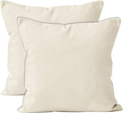 Upgrade Your Bedding Experience with The Made of 100% Cotton Euro Shams 2 Pack Cushion Cover 32"x 32" Size fits Decorative Cover. Envelope Closure Ivory