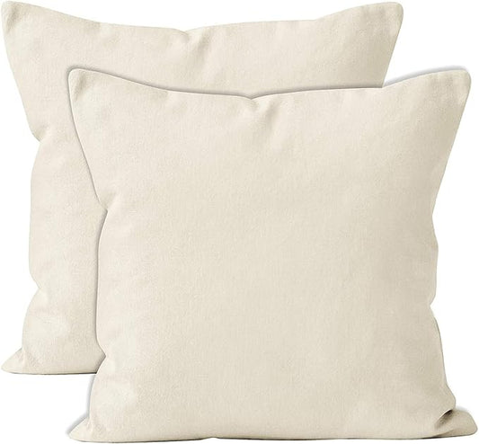 Upgrade Your Bedding Experience with The Made of 100% Cotton Euro Shams 2 Pack Cushion Cover 26"x 26"Size fits Decorative Cover. Envelope Closure Ivory