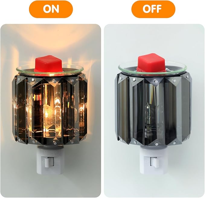 Pluggable Fragrance Warmer-Crystal Electric Wax Melt Burner -Candle Melt Warmer -Wall Plug in Wax Burner Warming Scented Candle Wax Melts and Tarts or Fragrance Oils