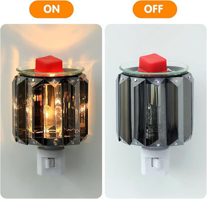 Pluggable Fragrance Warmer-Crystal Electric Wax Melt Burner -Candle Melt Warmer -Wall Plug in Wax Burner Warming Scented Candle Wax Melts and Tarts or Fragrance Oils