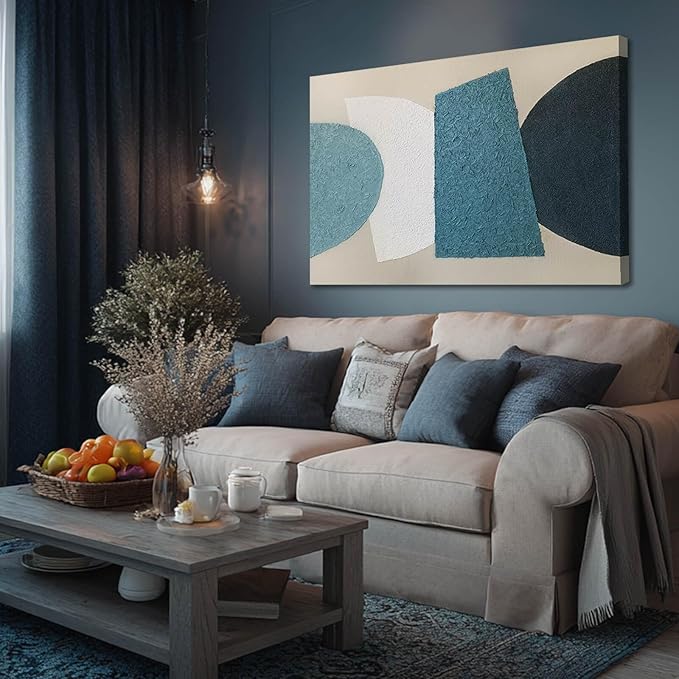 LEVERUP Square Pattern Painting Art Modern Abstract Wall Artwork Colorful Wall Decorations for Dining Room Living Room Kitchen 32×40 Inchs Ready To Hang