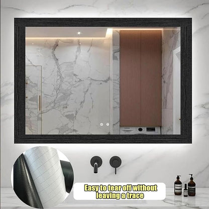 10M Black Wood Grain Removable PVC Waterproof Border Wall Decor Removable Self Adhesive Kitchen Bathroom Tiles Sticker Wallpaper 4.2x390 (4inch)