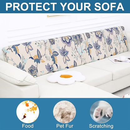 Smiry Printed Couch Cushion Covers, Stretch Soft Couch Covers for Sofa, Washable Non-Slip Sofa Slipcover Furniture Protector for Indoor and Outdoor (Backrest M, Beige)