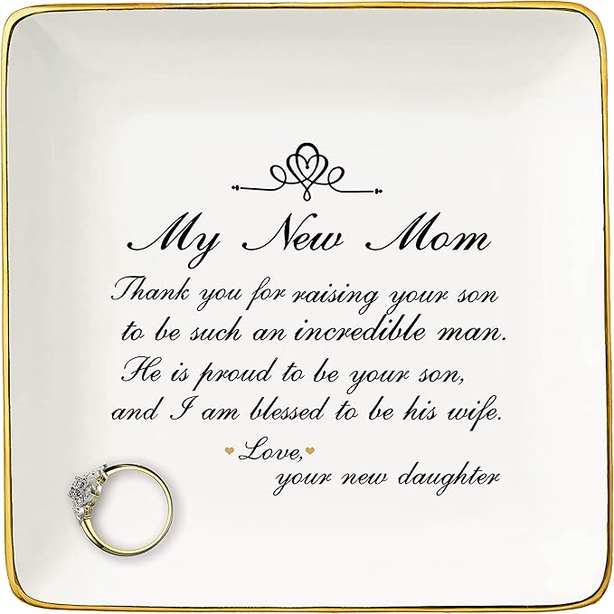Jewelry Holder Gift for Mother of the Groom From BrideRing Dish GiftThank You Raising Your SonTrinket Tray GiftWedding Bridal Shower Gift for Mother of the GroomHe is Proud to BeI Am Blessed