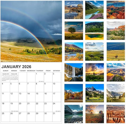 2026 Calendar for Wall, National Parks Calendar 2026-2027 from January 2026 - June 2027, 12" x 24" Opened 18 Months Calendar, Full Page Months Thick & Sturdy Paper for Gift Perfect Organizing