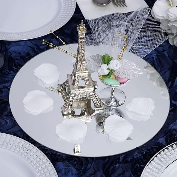 Efavormart 12" Round Glass Mirror Wedding Party Table Decorations Centerpieces - 4 PCS