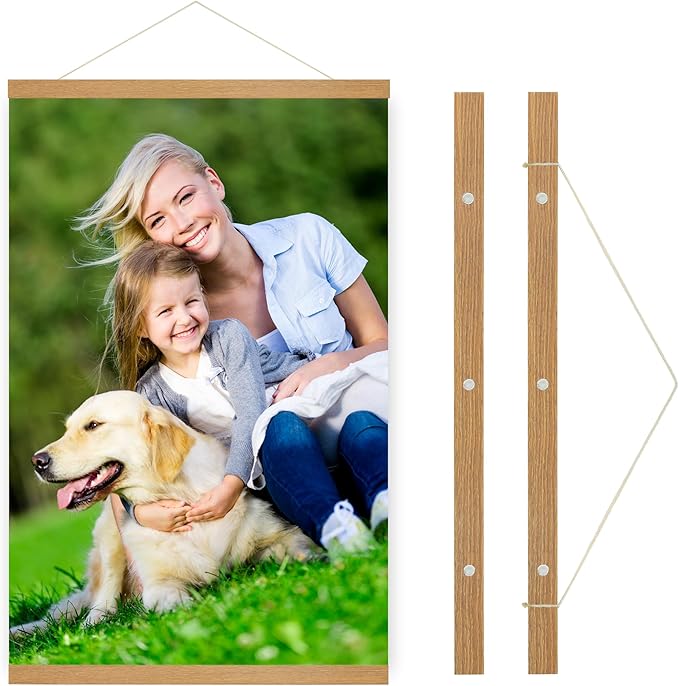 SZDHHH Custom Photo Prints with Magnetic Hanger Frame Canvas Poster Prints With Your Photos Personalized Hanging Poster Pictures Wall Art Decor Framed for Home Decor Gifts Keepsakes (30" Lx20 W)