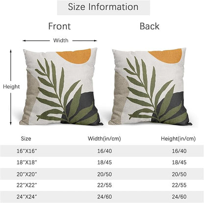 Spring Boho Pillow Covers 22x22 Set of 2 Abstract Mid Century Throw Pillow Covers Green Pillowcase Linen Decoration Farmhouse Soft Decorative Aesthetic Cushion Case Couch for Indoor Outdoor Home Decor