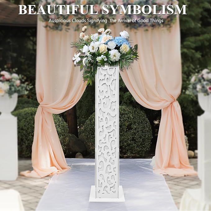 8pcs Roman Columns Wedding Flower Vases with LED Lights Elegant Greek Column Statue Flower Stand for Wedding Event Party Decorative