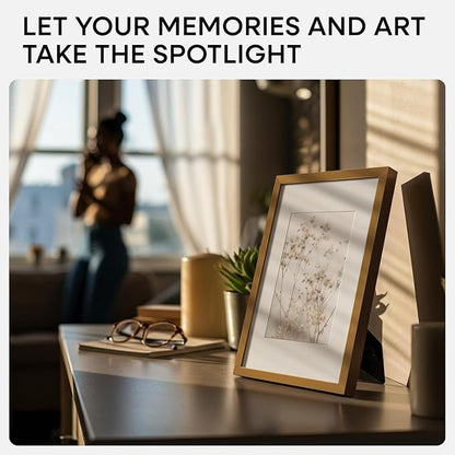 Homeforia 5x7 Picture Frame Bronze, High End Metal 5 x 7 Brass Frames with Mat 4 x 6 for Art, 5x7 Desk Frame Matted to 4x6 inch Photo, 5 by 7 Wall or Tabletop Frame, Tempered Glass, Wall Kit, Set of 3