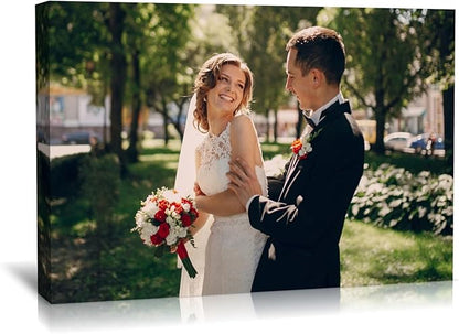 TreeDeal Custom Canvas Prints with Your Photos, Framed 30” x 20” Personalized Pictures Print, Customized Photo to Canvas Wall Art Ideal for Home Decor Gift Wrapping Pets Family Baby Wedding