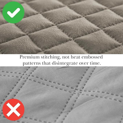 Southshore Fine Living, Inc. Quilts, Full/Queen Size Quilt Bedding Set, Easy Care Stain & Pet Hair Resistant Bedding, Coverlet Queen Size/Full Size Bedspread with 2 Pillow Shams, Dark Taupe