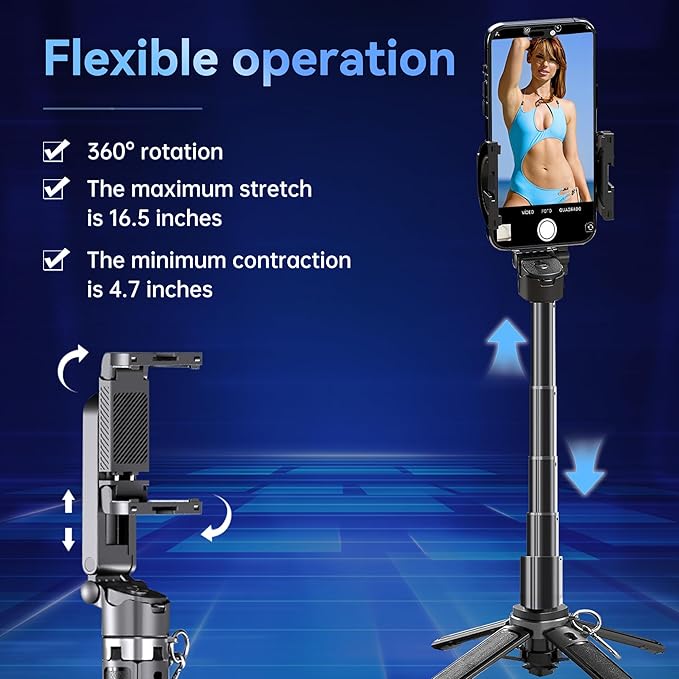 70" Tripod for Phone, Portable All in One Extendable Cell Phone Tripod Stand, Tall Travel Tripods for Recording Video Selfies Photo, with Wireless Remote Control for iPhone、Samsung、Android