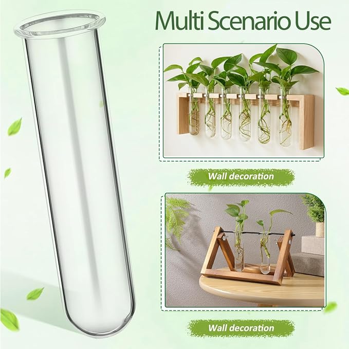 Housoutil Glass Test Tubes for Plants, 5PCS Glass Propagation Tubes for Plants, Test Pipe Vase for Scientific Experiments, Party Office and Home Decorations, Flowers Desktop Propagation