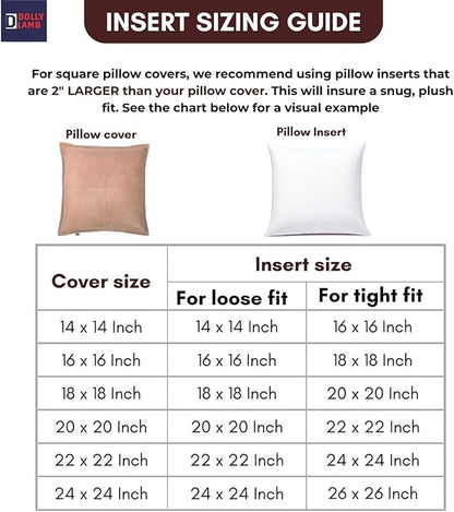 D DOLLY LAMB Lambskin Leather Pillow Cover - Sofa Cushion Case - Decorative Throw Covers for Living Room & Bedroom, 14x14 Inches - Dark Brown Crunch Plain Pack of 2