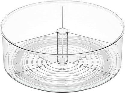 Rotating Drink Mix Organizer, Clear Lazy Susan Turntable for Powder Packet, Water Packet, Water Flavor Packet, Divided Drink Packet Organizer