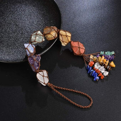 Handmade Hanging Ornaments 7 Chakra Raw Stones Home Decoration Feng Shui Ornament