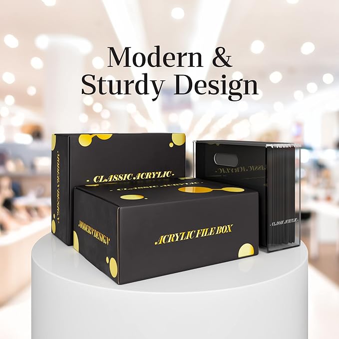 File Organizer for Desk - A Slim Acrylic Storage Box with Handles is great for Office Organization - This Modern Acrylic Magazine Holder makes a Great Gift for Home/Work Space