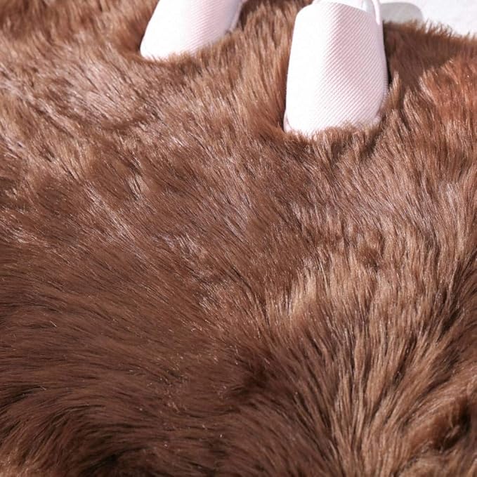 Carvapet 2x3 Brown Faux Sheepskin Area Rug – Fluffy Shaggy Soft Fur Floor Mat, Plush Bedside Carpet and Sofa Cover for Bedroom, Living Room, Nursery