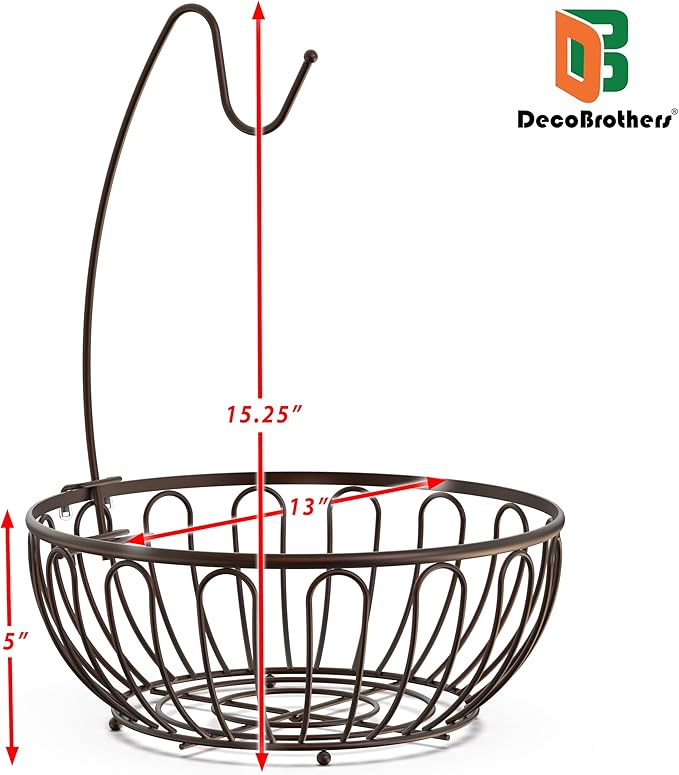 Deco Brothers Fruit Bowl with Banana Holder, Bronze