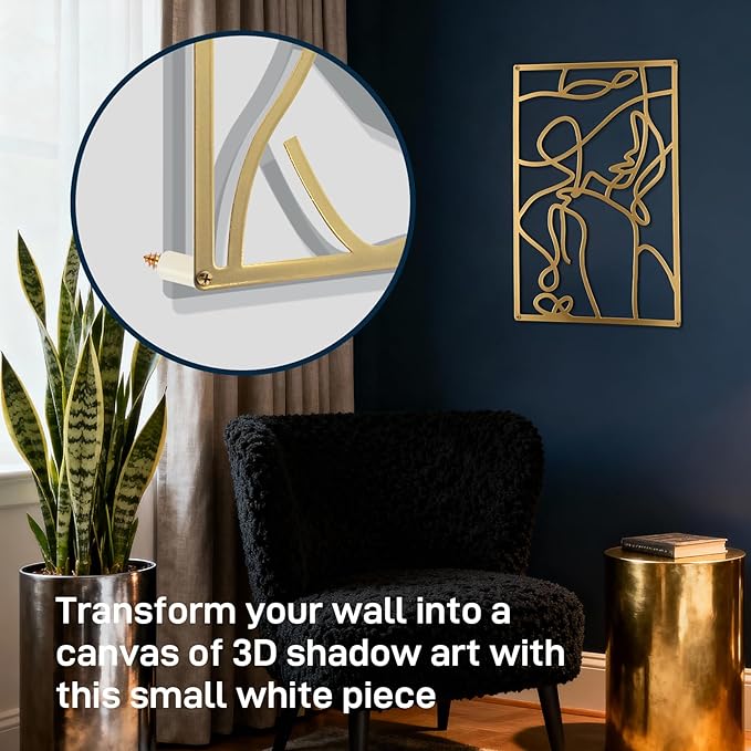 Yookan 4-Pack Metal Wall Art Decor, Minimalist Abstract Bedroom Wall Decor, Gold Modern Wall Art for Living Room, Female Body Design Wall Art for Indoor (17 x 11.8'')