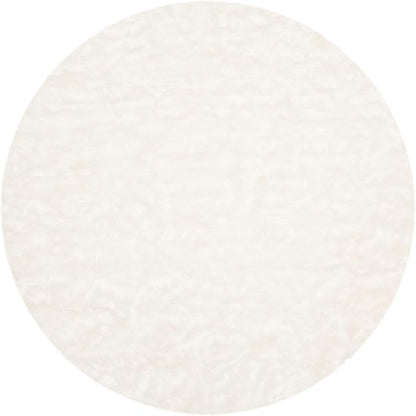 SAFAVIEH Faux Sheep Skin Collection 6' Round Ivory FSS235A Silken Glam 2.35-inch Thick Area Rug
