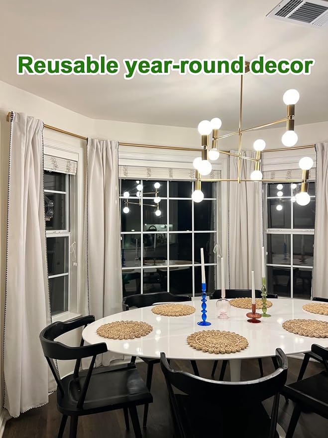 13.8" Set of 10 Round Corn Husk Placemats | Boho Woven Rattan Table Mats | Farmhouse Wicker Spring Plate Chargers Like Water Hyacinth, Seagrass for Wedding, Party, Christmas, Events