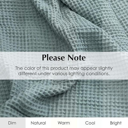Salt Earth GOTS Certified 100% Organic Cotton Throw Blanket, 60" X 80" Blankets & Throws for Bed, Throw Blanket for Couch,Modern & Cozy Blanket, All Seasons Waffle Blanket, Soft Blanket (Silver Blue)