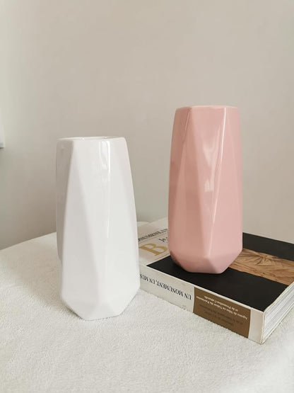 Small White vase,7.5 inch Ceramic Flower Vases Minimalism Style for Modern Table Shelf Centerpiece Home Decor Fit for Housewarming, Weddings, Birthday,Thanksgiving Day,Halloween Christmas