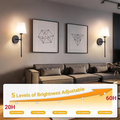 Battery Operated Wall Sconce: Peel and Stick Adhesives Stick On Non Drill Wall Light, Rechargeable Wireless Wall Lamp with Battery Corn Bulb for Bedroom Wall Decor