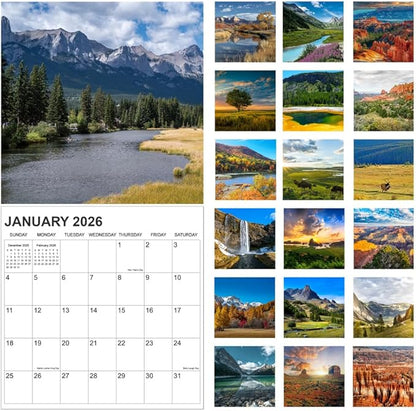 2026 Calendar for Wall, National Parks Calendar 2026 from January 2026 - June 2027, 12" x 24" Opened 18 Months Calendar, Full Page Months Thick & Sturdy Paper for Gift Perfect Organizing & Planning