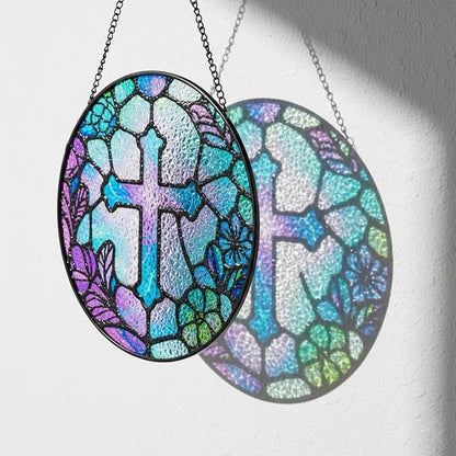 Sun Catcher Stained Glass Window Hanging 8 inch Suncatcher Wall Art Home Decor Sun Catchers Decoration for Garden Home Housewarming Gifts