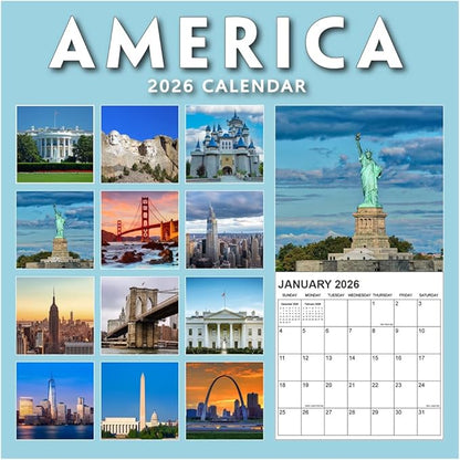 Calendar 2026 from January 2026 - December 2026, 12" x 24" Opened 12 Months Calendar, Full Page Months Thick & Sturdy Paper for Gift Perfect Calendar Organizing