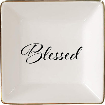 Simply Charmed Blessed Ceramic Jewelry Dish or Ring Holder - Religious Gift for Christmas, Confirmation or Baptism