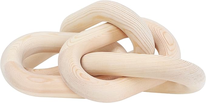 7Penn Wood Chain Link Decor - Small Decorative Chain Coffee Table Decor Pine Wood 5 Link Chain for Shelves