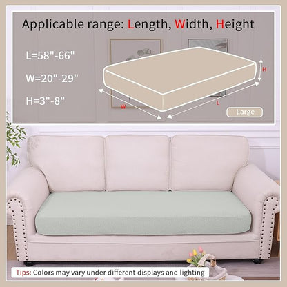 hyha Waterproof Couch Cushion Covers, Waterproof Sectional Couch Covers for 3 Cushion Sofa for Pets, Stretch Sofa Slipcover Washable with Elastic Bottom(Large, Light Grey)