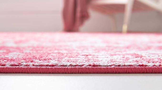 Rugs.com Arlington Collection Rug – 6' x 9' Pink Medium-Pile Rug Perfect for Living Rooms, Large Dining Rooms, Open Floorplans