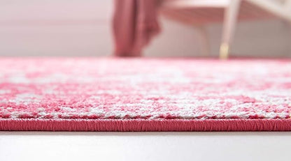 Rugs.com Arlington Collection Rug – 8' x 10' Pink Medium-Pile Rug Perfect for Living Rooms, Large Dining Rooms, Open Floorplans