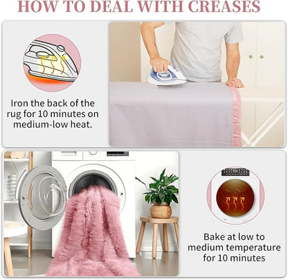 Faux Fur Rug for Bedroom, Fluffy Runner Rugs Soft Sheepskin Rug Sofa Couch Seat Cushion, 2x6ft Grey Plush Area Rug Shag Rugs Floor Carpets for Nursery Bedside, Cute Shaggy Fuzzy Home Decor