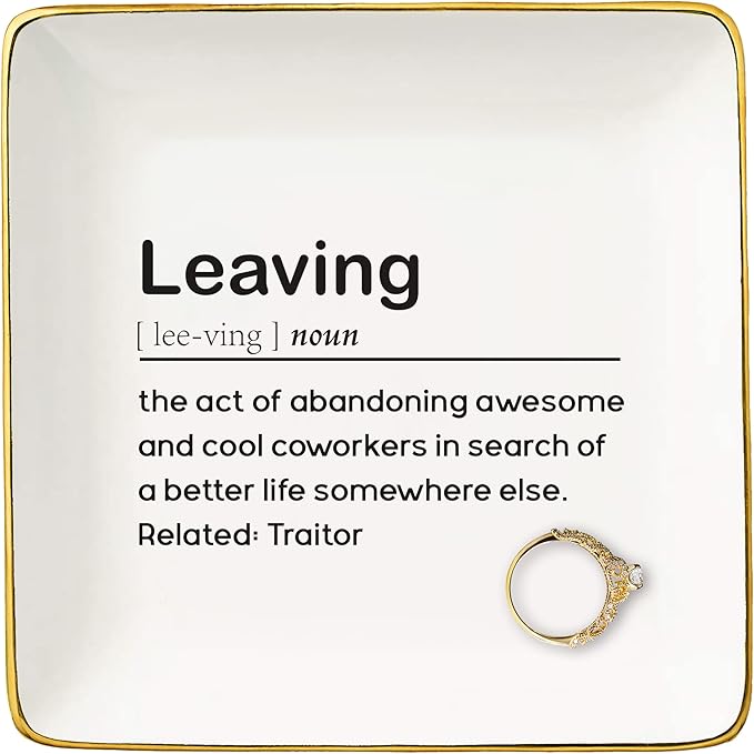 Colleague Gift-Colleague Promotion,Retirement,Moving Away Gifts,Farewell,Goodbye,Leaving New Job Gifts-Boss Coworker Appreciate Birthday Christmas Gifts-Ceramic Jewelry Tray Trinket Holder Ring Dish