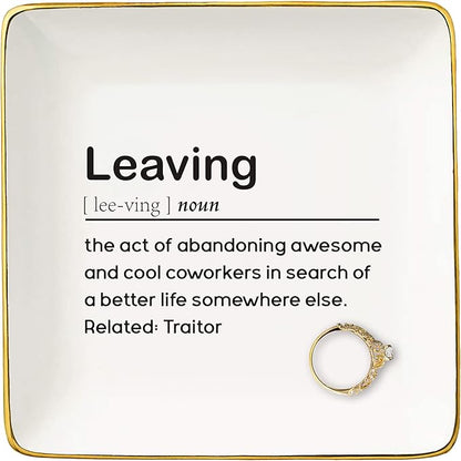 Colleague Gift-Colleague Promotion,Retirement,Moving Away Gifts,Farewell,Goodbye,Leaving New Job Gifts-Boss Coworker Appreciate Birthday Christmas Gifts-Ceramic Jewelry Tray Trinket Holder Ring Dish
