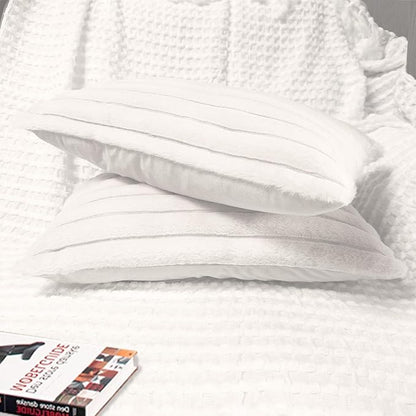 2 Pack 12x20 Pillow Cover Velvet Pillow Covers, Faux Fur Oblong Throw Pillow Covers for Living Room Decorations Throw Pillow Case, Throw Pillow Cover Cushion Cover for Home Sofa Bedroom Car, Ice Cream