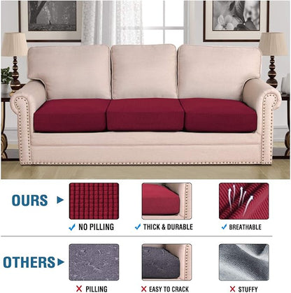 H.VERSAILTEX Super Stretch Stylish Cushions Covers/Furniture Cover Spandex Jacquard Small Checked Pattern Super Soft Slipcover Washable Individual